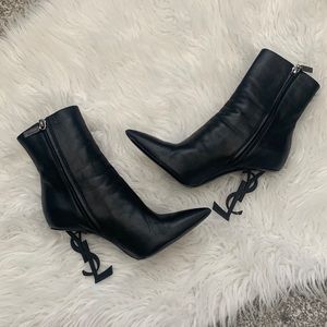 Yves St Laurent monogram booties sz 6/36
